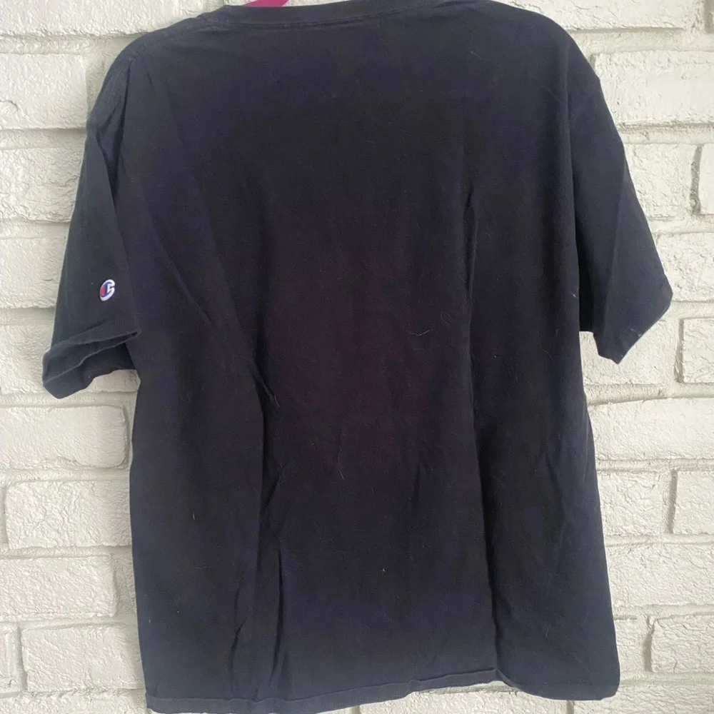 Champion Black and Yellow Short Sleeve Tee with Graphic Design